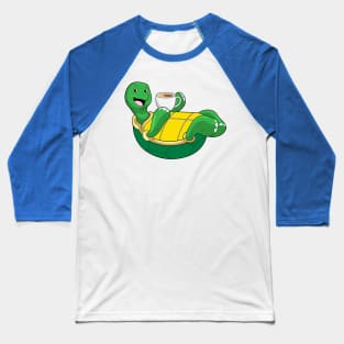 Turtle with Cup of Coffee Baseball T-Shirt